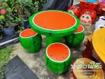 โต๊ะหินอ่อนกลมลายหิน - ร้านสวนโต๊ะหินอ่อน นนทบุรี