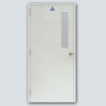 ประตูเหล็กเจาะช่องกระจกเล็ก  (Steel door with small glass) - 