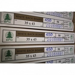 White backed flour box paper